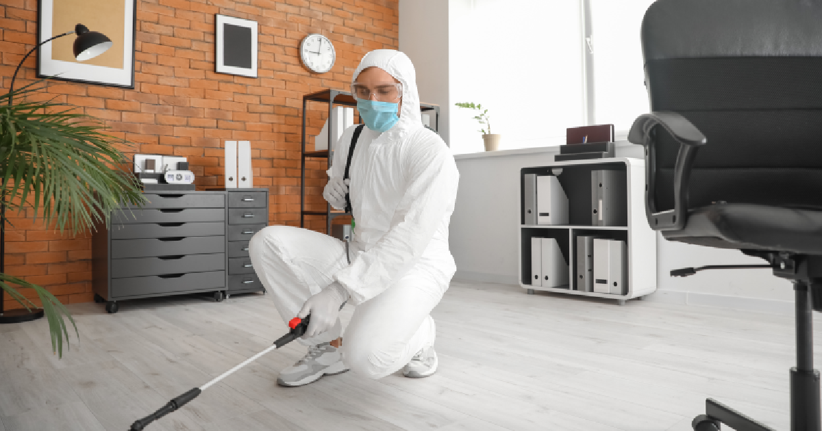 Man cleaning room using Disinfection services in Charlotte, NC